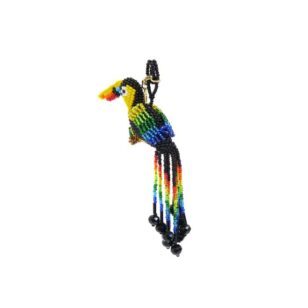 Pendentif Cocktail toucan en perles de rocaille