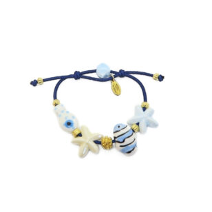 Bracelet élastique Acqua ciel et blanc