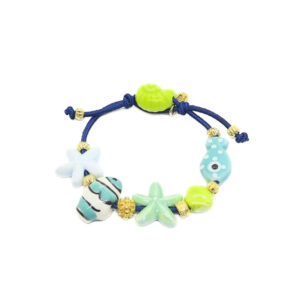 Bracelet élastique Acqua turquoise et vert