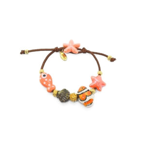 Bracelet élastique Acqua orange et chocolat