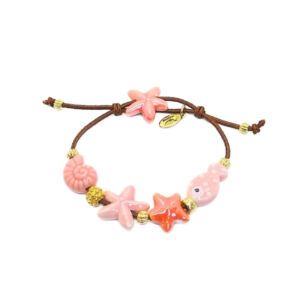 Bracelet élastique Acqua rose et orange