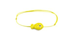 Bracelet poisson en céramique jaune