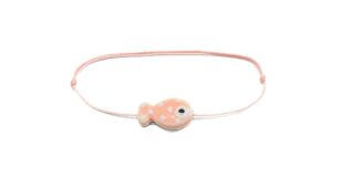 Bracelet poisson en céramique rose
