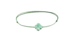 Bracelet trèfle en céramique turquoise
