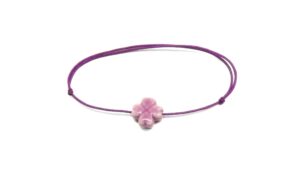 Bracelet trèfle en céramique mauve
