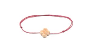 Bracelet trèfle en céramique rose