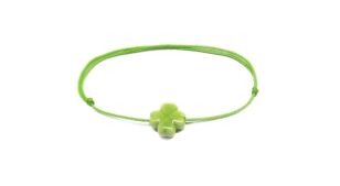 Bracelet trèfle en céramique vert
