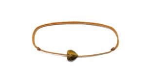 Bracelet cordon coeur en oeil de tigre