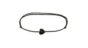 Bracelet cordon coeur en onyx