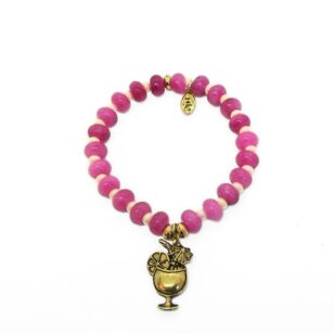 Bracelet Cocktail jade framboise et nacre