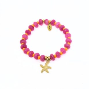 Bracelet Cocktail jade framboise et orange clair