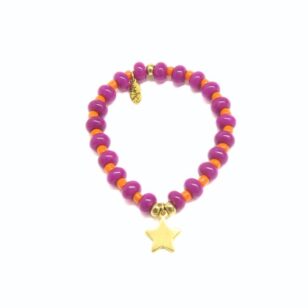 Bracelet Cocktail jade fuchsia et orange