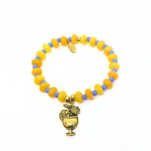 Bracelet jade jaune et bleu lavande