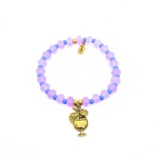 Bracelet Cocktail jade lilas et bleu lavande