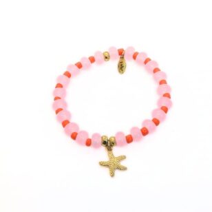 Bracelet Cocktail jade rose et orange