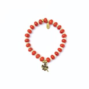 Bracelet Cocktail jade rouge et nacre