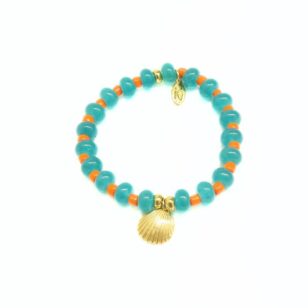 Bracelet Cocktail jade bleu et orange