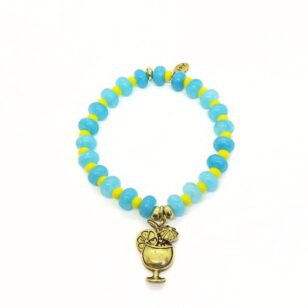 Bracelet Cocktail jade turquoise et jaune