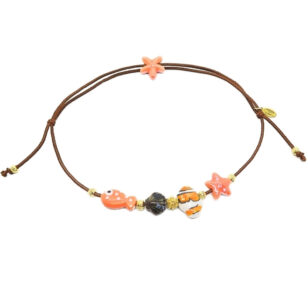 Ras de cou élastique Acqua orange et chocolat