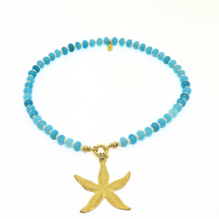 Ras de cou Cocktail jade turquoise et nacre