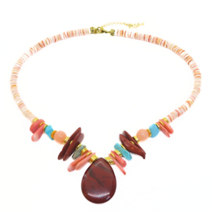 Ras de cou Yna Jaspe et turquoise