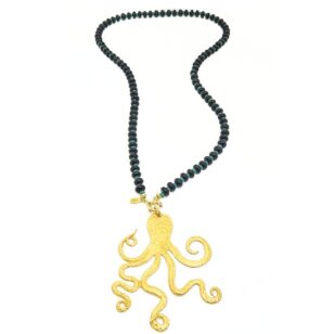 Sautoir Cocktail jade onyx et vert