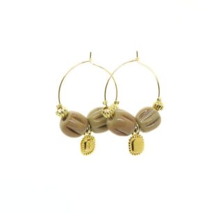Petites créoles Mykonos beige