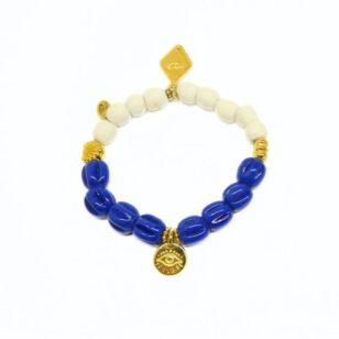 Bracelet Mykonos perles bleu électrique