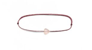 Bracelet cordon coeur en quartz rose