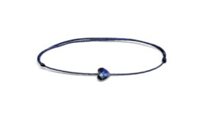Bracelet cordon coeur en lapis lazuli