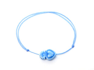 Bracelet coeur en céramique bleu